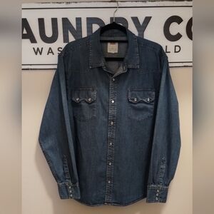 Mens Levis Denim Sawtooth Western Shirt XL